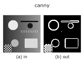 canny: input → output