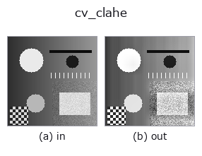 cv_clahe: input → output