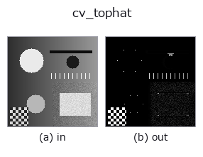 cv_tophat: input → output