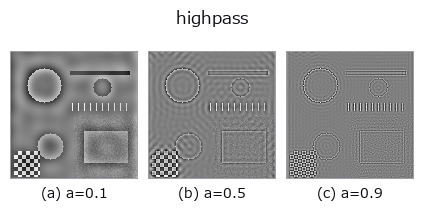 highpass: knob a sweep