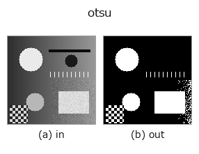 otsu: input → output