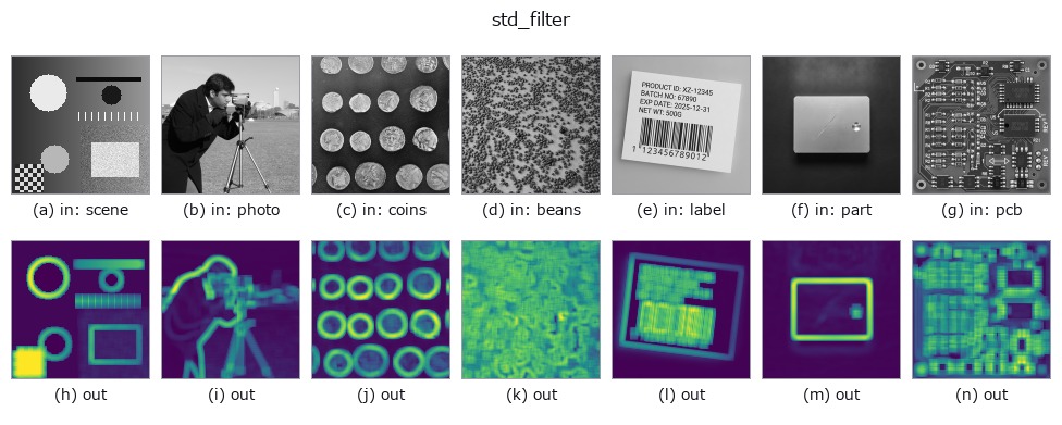 std_filter: other inputs