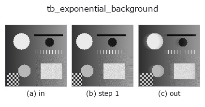 tb_exponential_background: stages