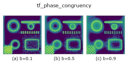tf_phase_congruency: knob b sweep