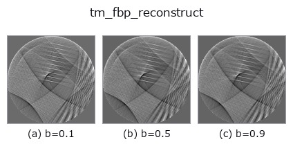 tm_fbp_reconstruct: knob b sweep
