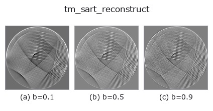tm_sart_reconstruct: knob b sweep